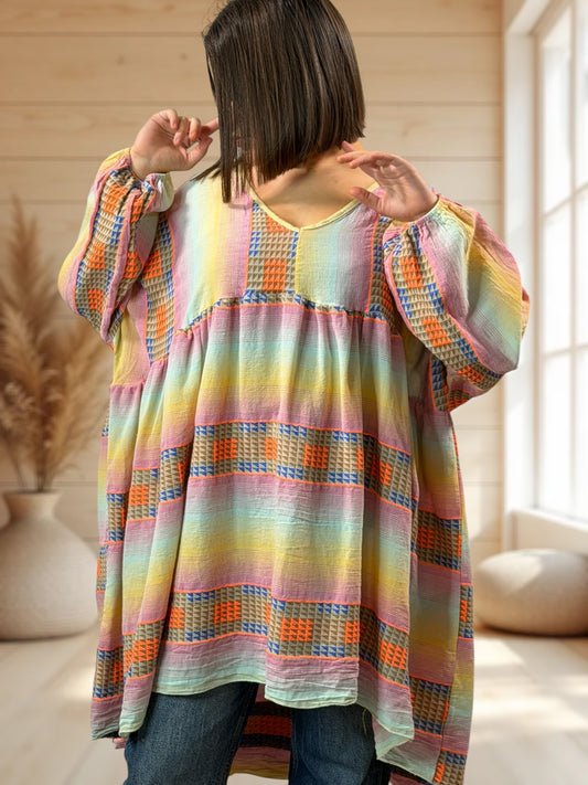 BIANCA - TUNIQUE BOHEME OVERSIZE JUSQU'A LA TAILLE 56