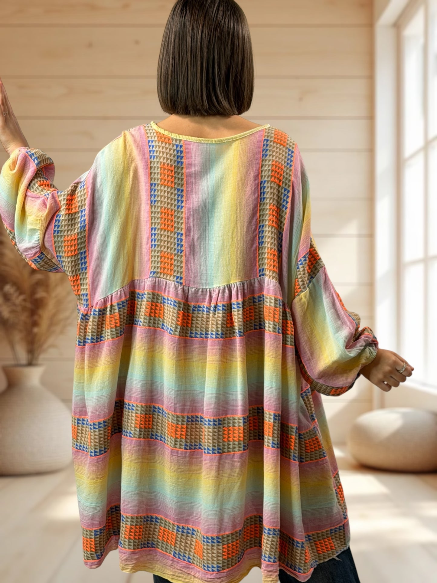 BIANCA - TUNIQUE BOHEME OVERSIZE JUSQU'A LA TAILLE 56