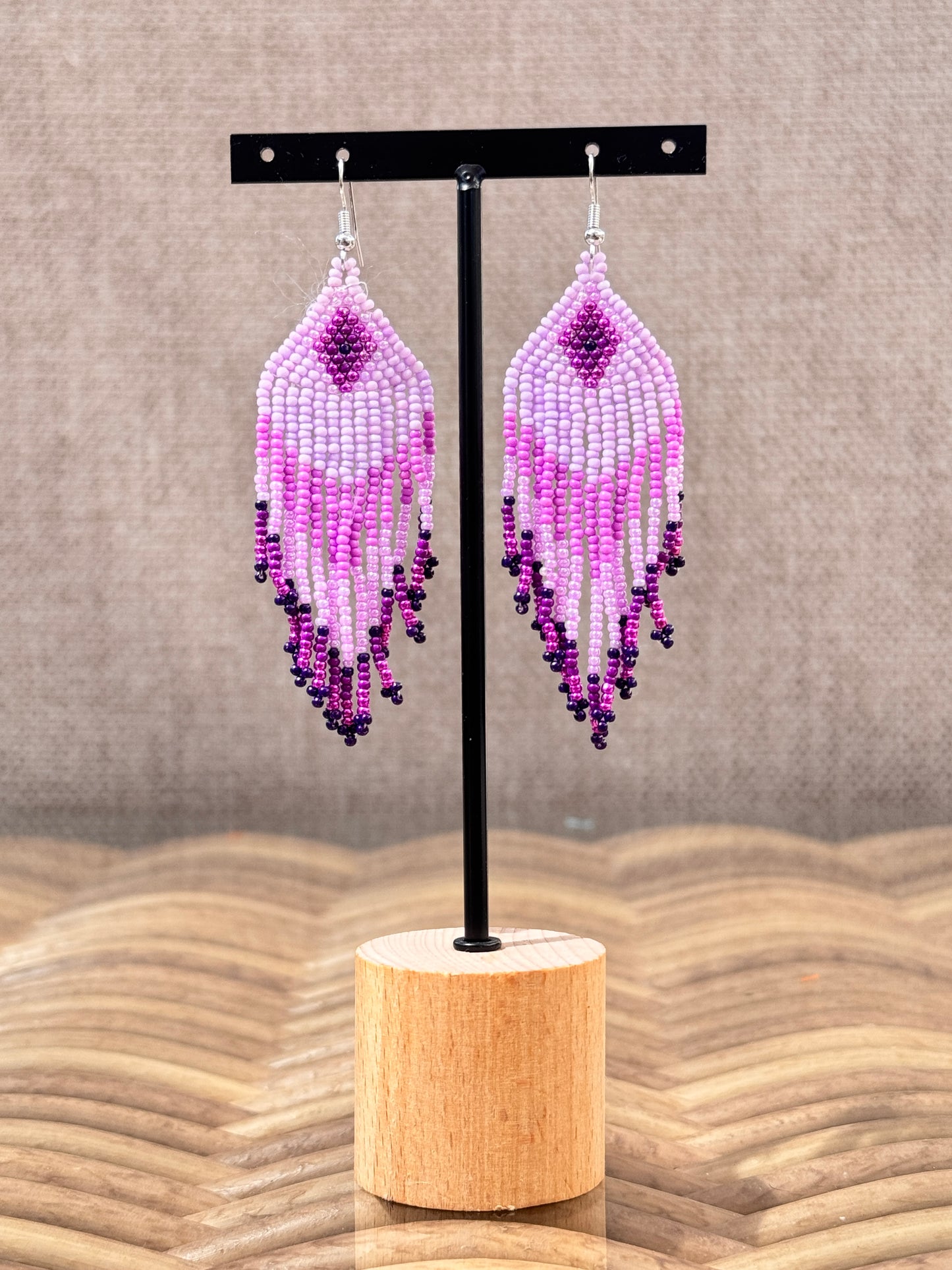 CHEROKEE - BOUCLES D'OREILLES BOHEME LILAS