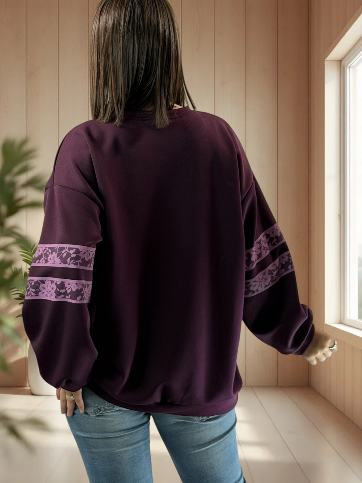 CHARLINE - SWEAT VIOLE JUSQU'A LA TAILLE 52/54