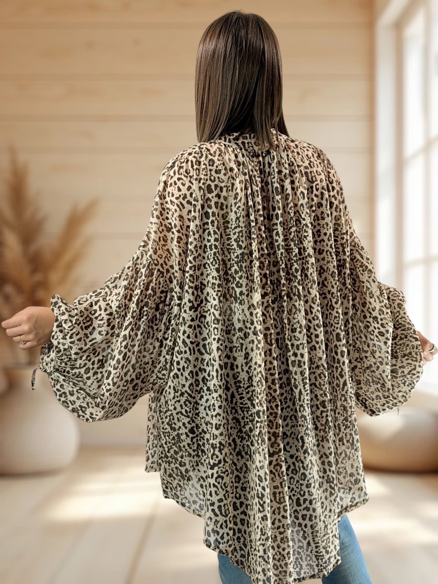 VICTORINE - TUNIQUE OVERSIZE LEOPARD JUSQU'A LA TAILLE 60