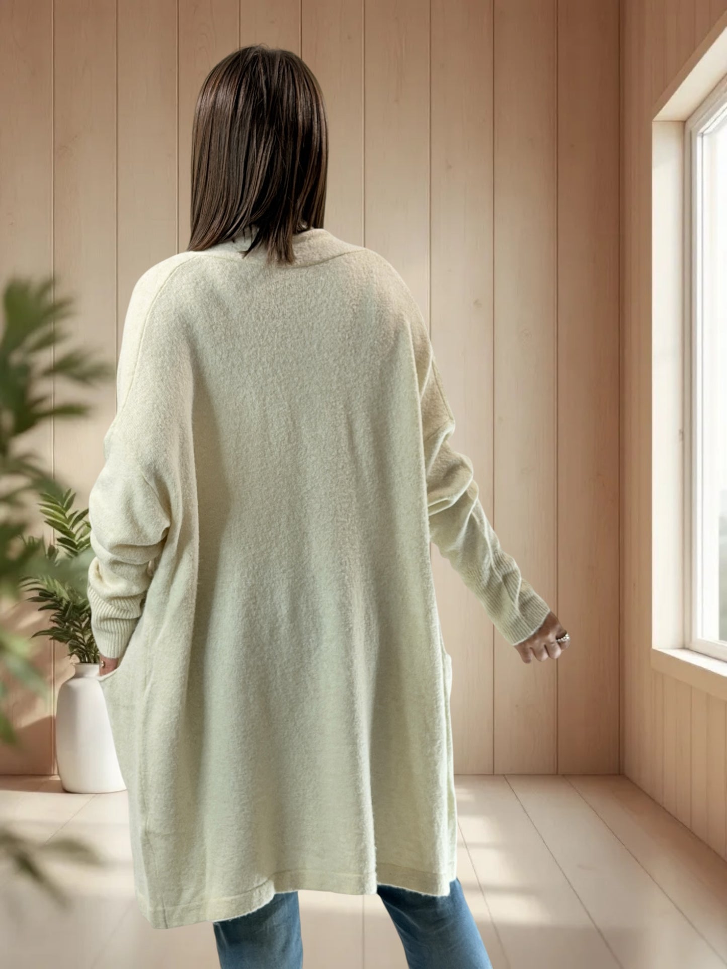 MAGNOLIA - GILET OVERSIZE BLANC CASSE JUSQU'A LA TAILLE 52/54