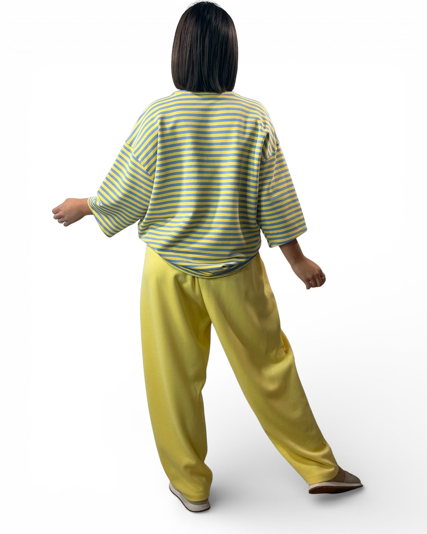 FRANCESCO - PANTALON AMPLE FLUIDE JAUNE TAILLE 46/48 A 52