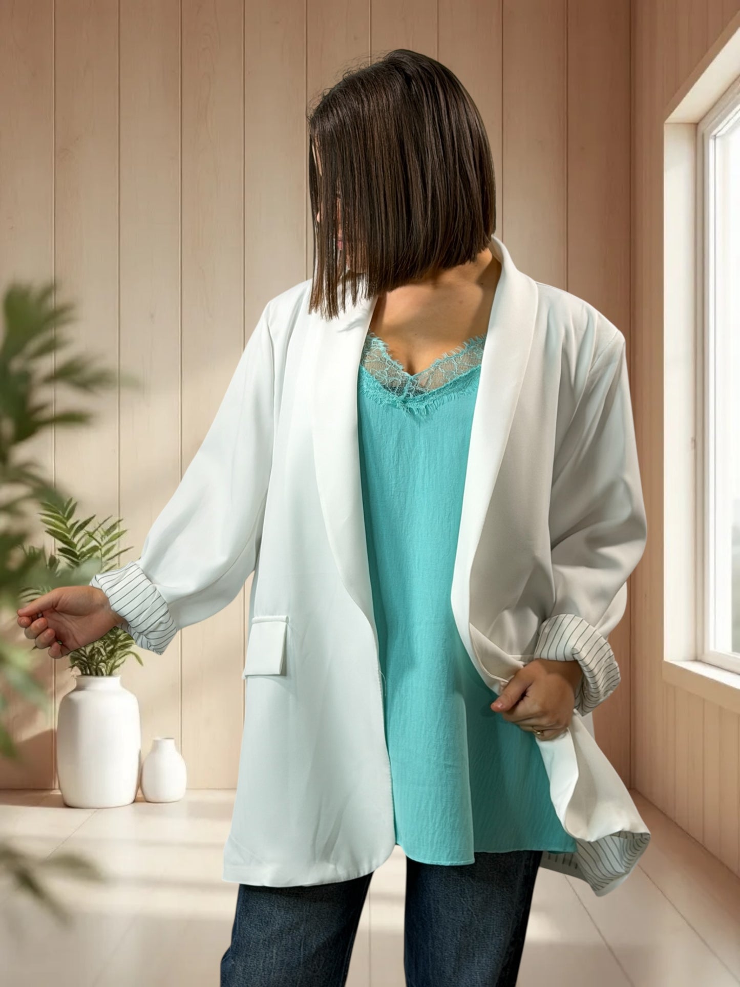 ROXANE - BLAZER BLANC JUSQU'A LA TAILLE 52