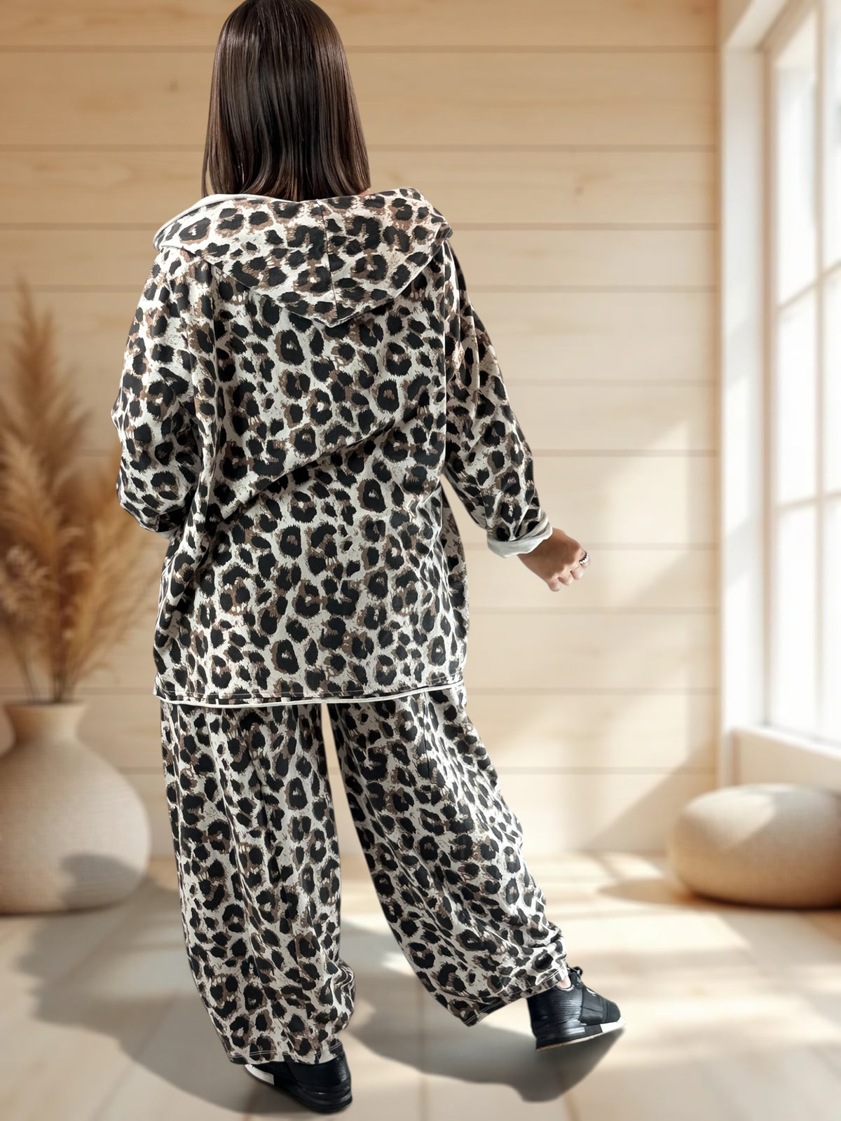 DAMIEN - SWEAT A CAPUCHE LEOPARD JUSQU'A LA TAILLE 56