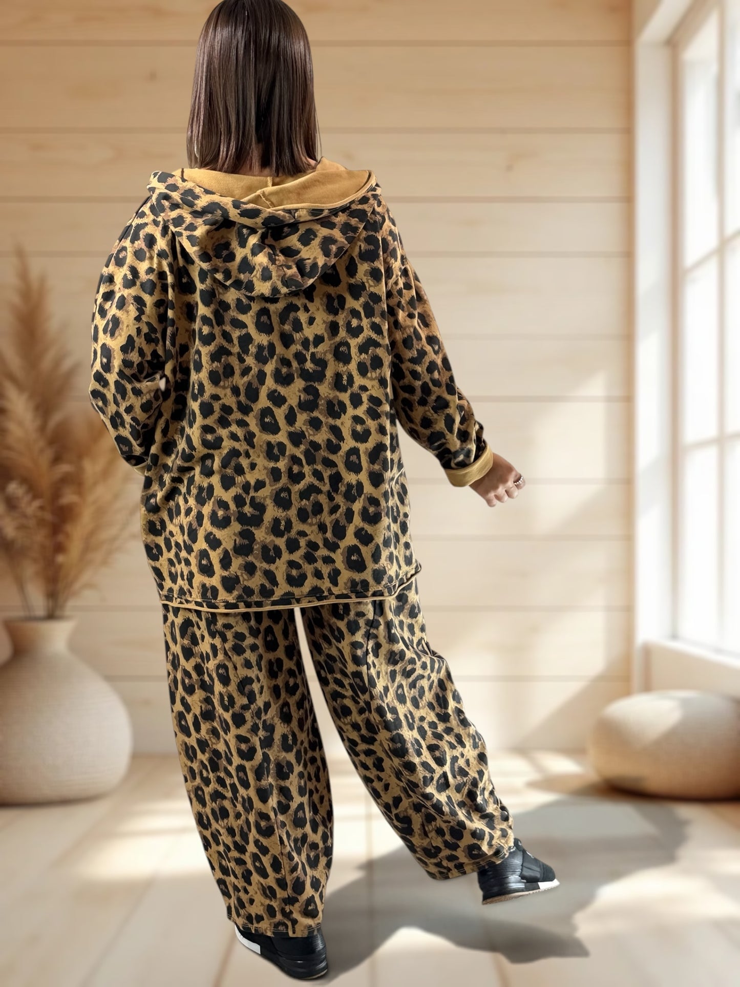 SERGIO - PANTALON SPORTSWEAR LEOPARD CAMEL TAILLE 46 A 54