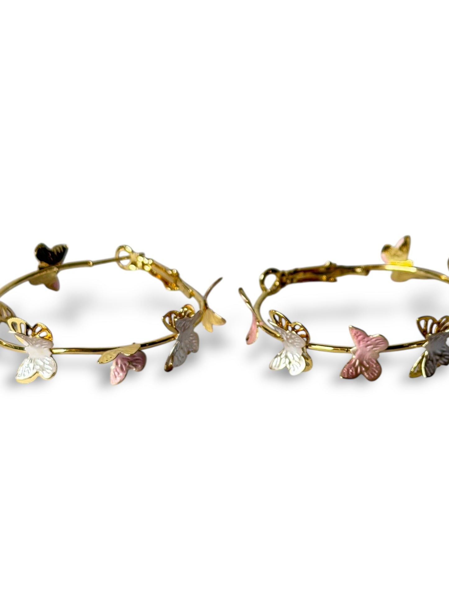 EDITH - BOUCLES D'OREILLES CREOLES AVEC PAPILLON