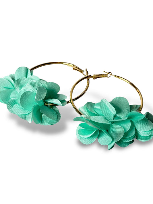 LOLITA - BOUCLES D'OREILLES CREOLES AVEC FLEUR LAGON