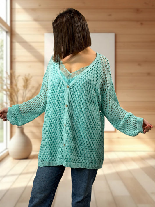 ROSANA - GILET RESILLE LAGON JUSQU'A LA TAILLE 54