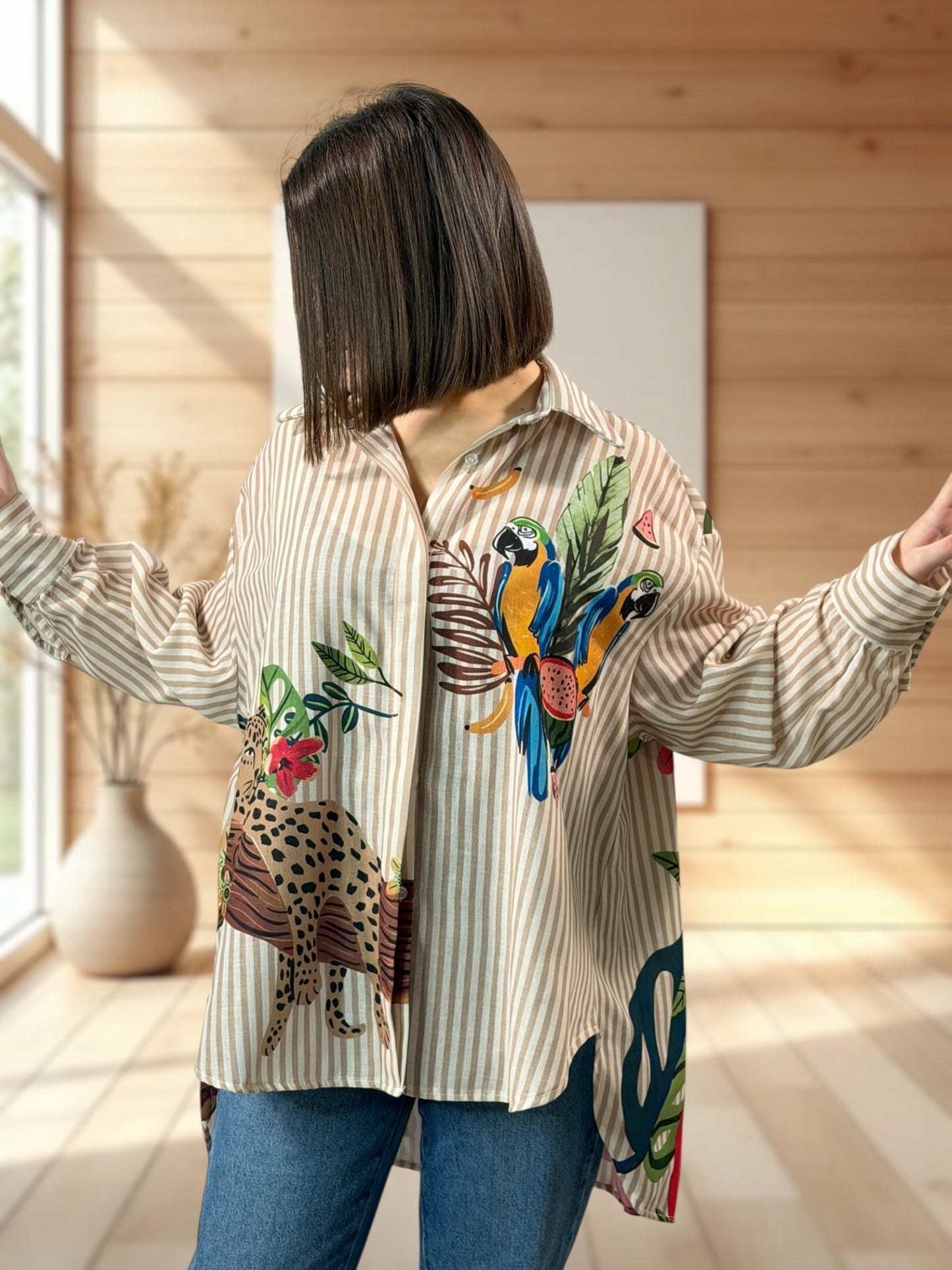 SUN - CHEMISE OVERSIZE A MOTIF JUSQU'A LA TAILLE 54