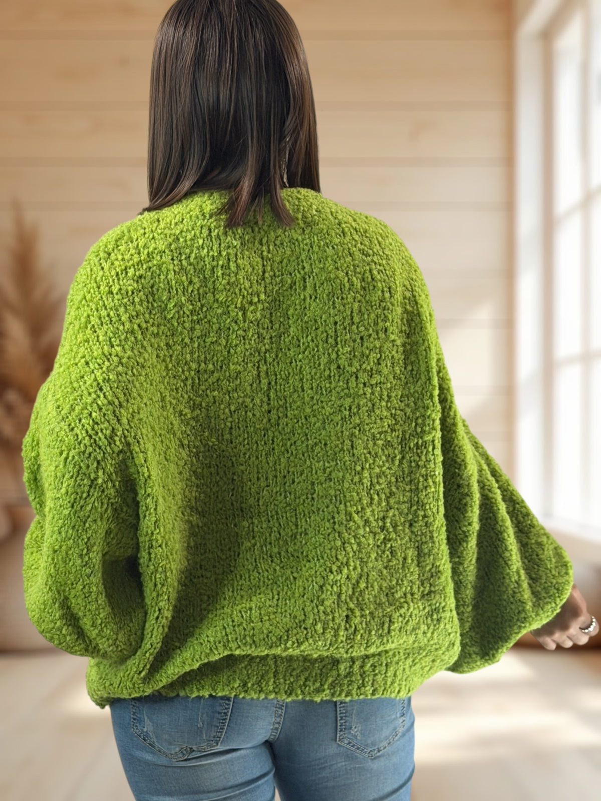 CAROLE - PULL OVERSIZE VERT JUSQU'A LA TAILLE 54/56