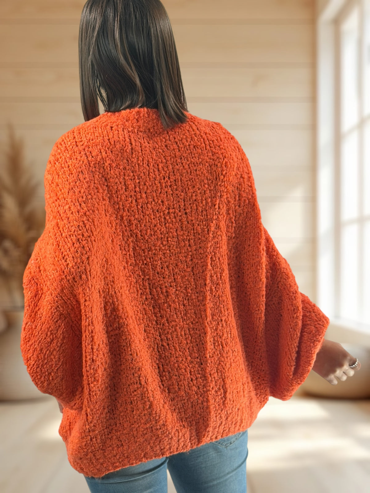 CAROLE - PULL OVERSIZE ORANGE JUSQU'A LA TAILLE 54/56