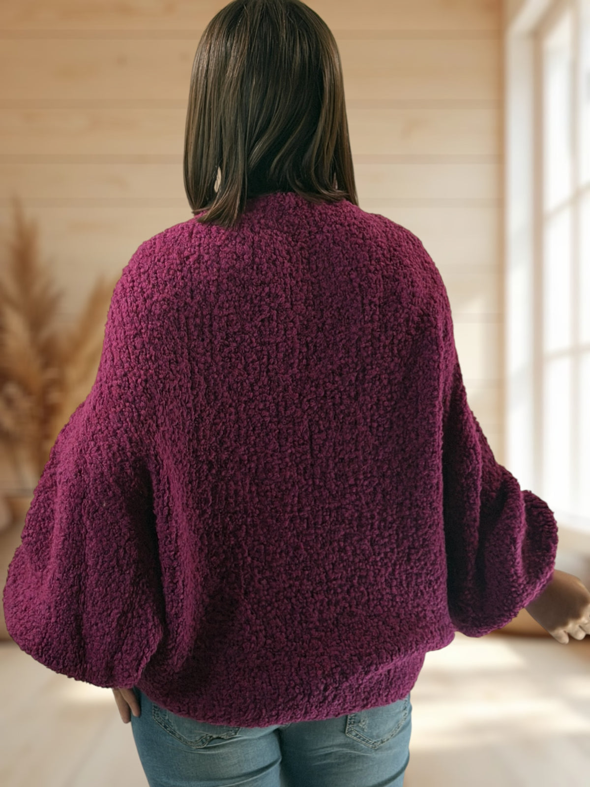 CAROLE - PULL OVERSIZE RAISIN JUSQU'A LA TAILLE 54/56