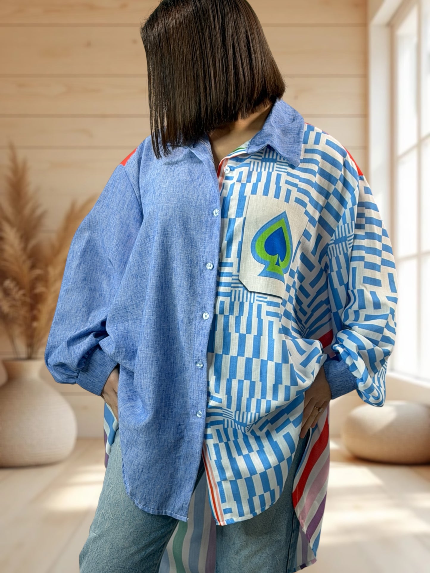 BILBAO - CHEMISE OVERSIZE A MOTIF JUSQU'A LA TAILLE 56/58