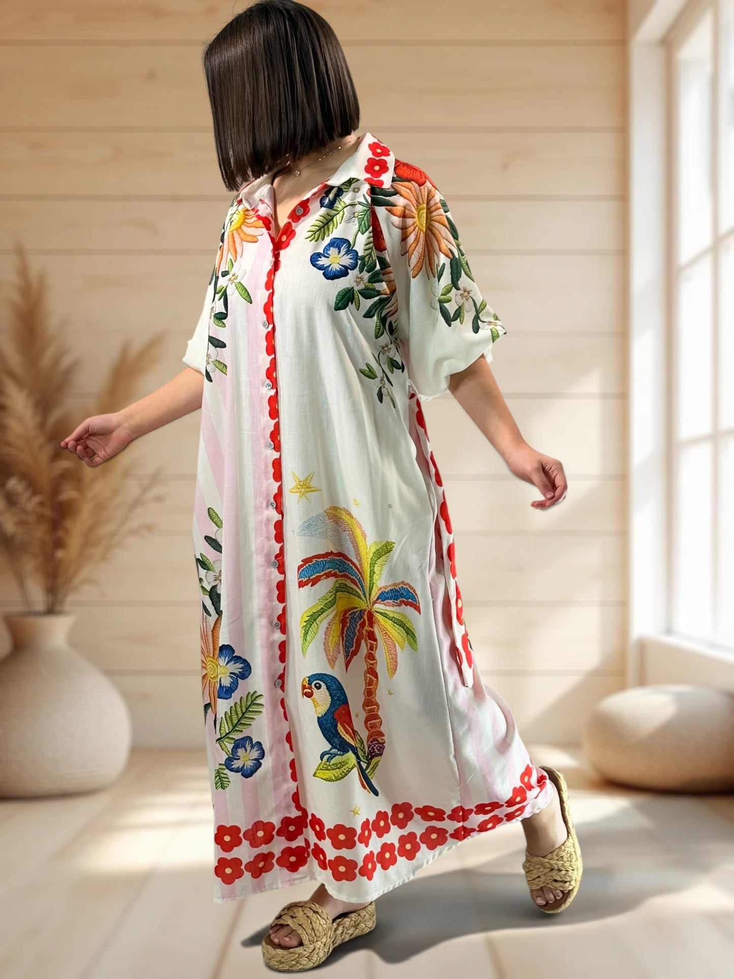 MARIELLE - ROBE A MOTIF JUSQU'A LA TAILLE 50