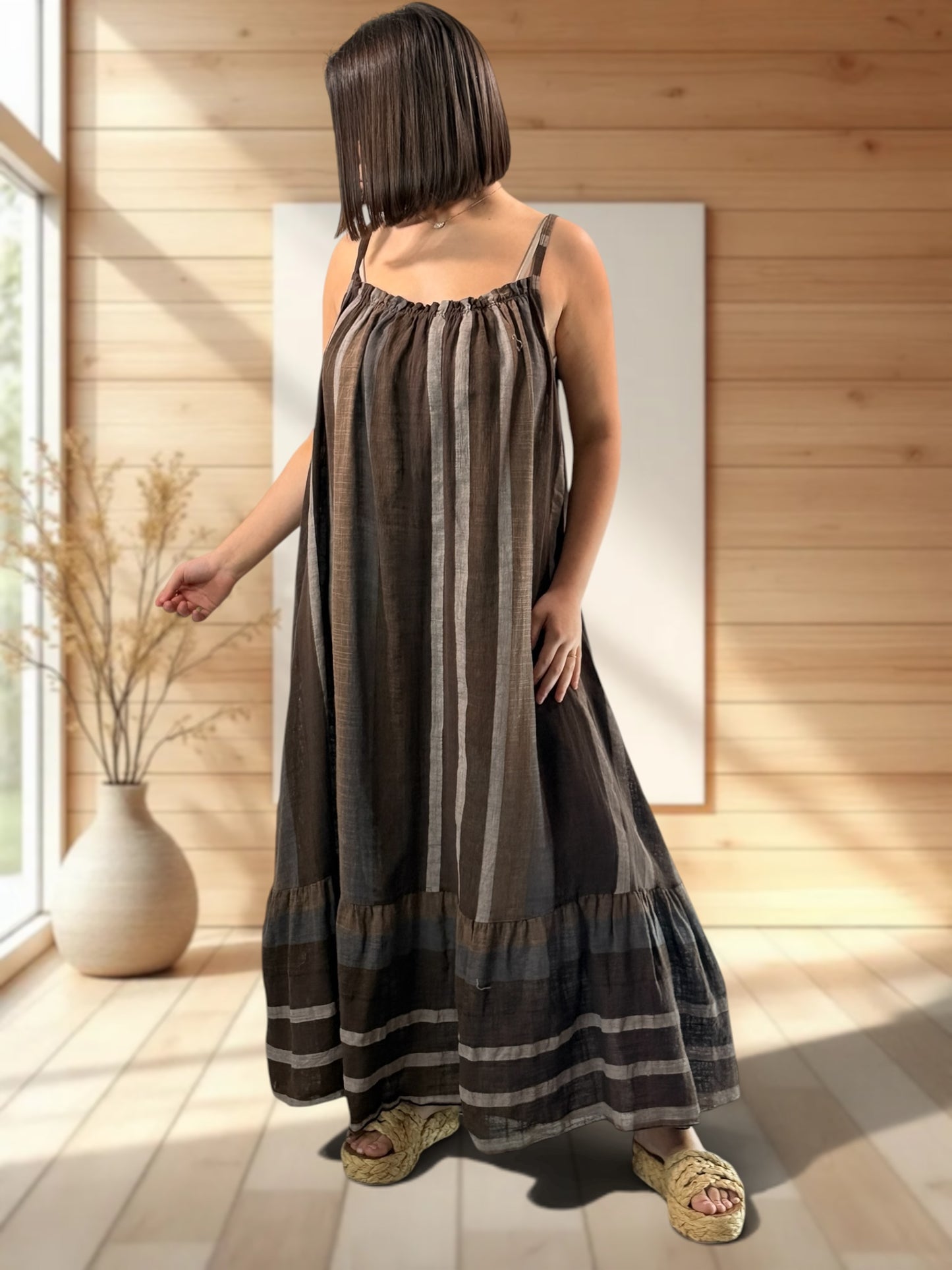 CLARENCE - ROBE LONGUE A RAYURE JUSQU'A LA TAILLE 56