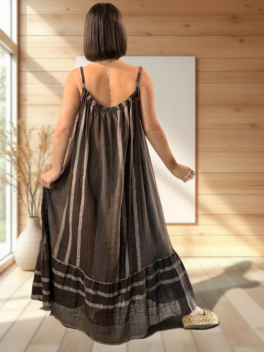 CLARENCE - ROBE LONGUE A RAYURE JUSQU'A LA TAILLE 56