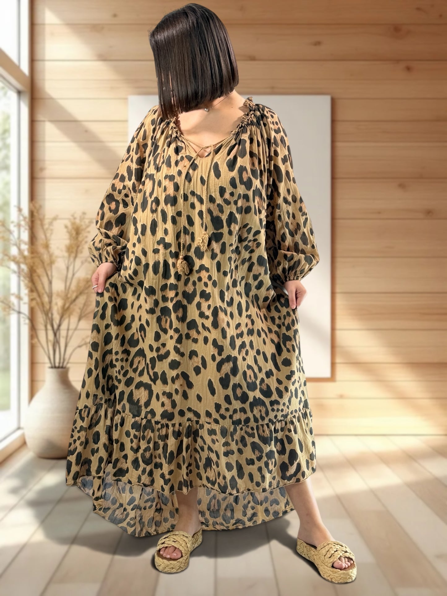 LULU - GILET OVERSIZE MARRON JUSQU'A LA TAILLE 50/52
