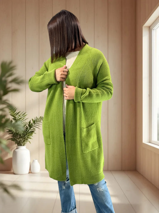 VANINA - GILET OVERSIZE VERT JUSQU'A LA TAILLE 50/52