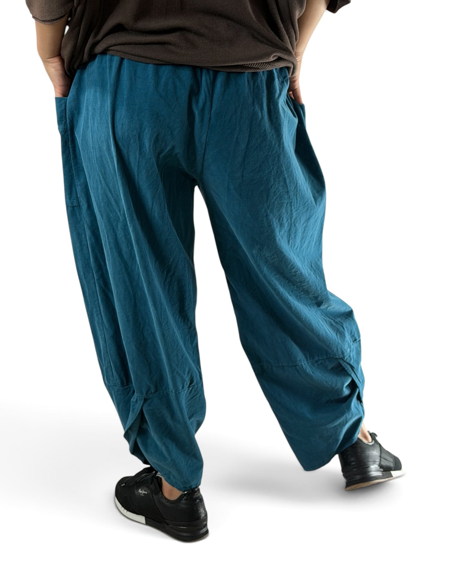 BASTIEN - PANTALON EN VELOURS MILLERAIE BLEU JUSQU'A LA TAILLE 52