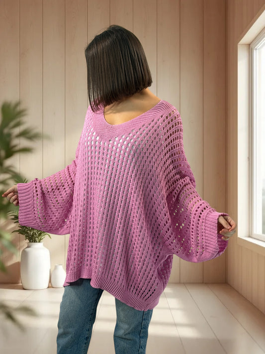 BERLINGOT - PULL RESILLE ROSE JUSQU'A LA TAILLE 56/58