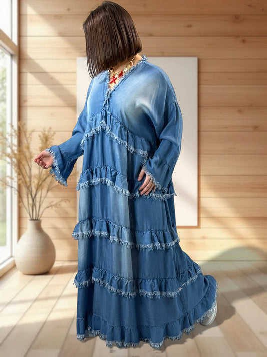 SANTANA - ROBE LONGUE FLUIDE JEAN LYOCEL JUSQU'A LA TAILLE 52