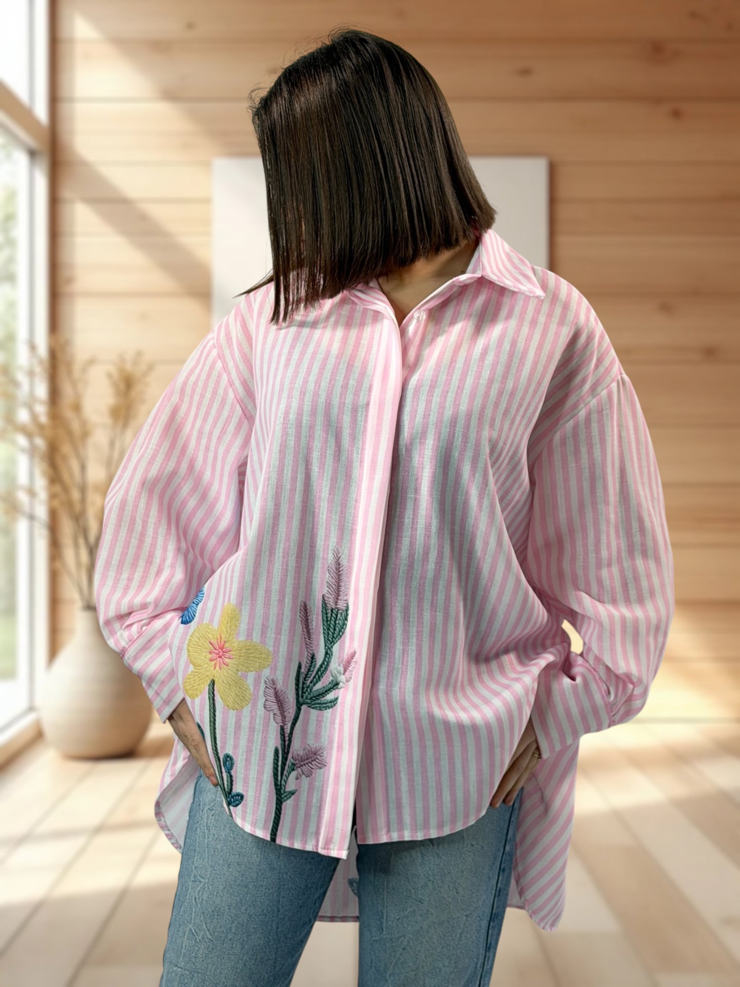 SUN - CHEMISE OVERSIZE A MOTIF JUSQU'A LA TAILLE 54