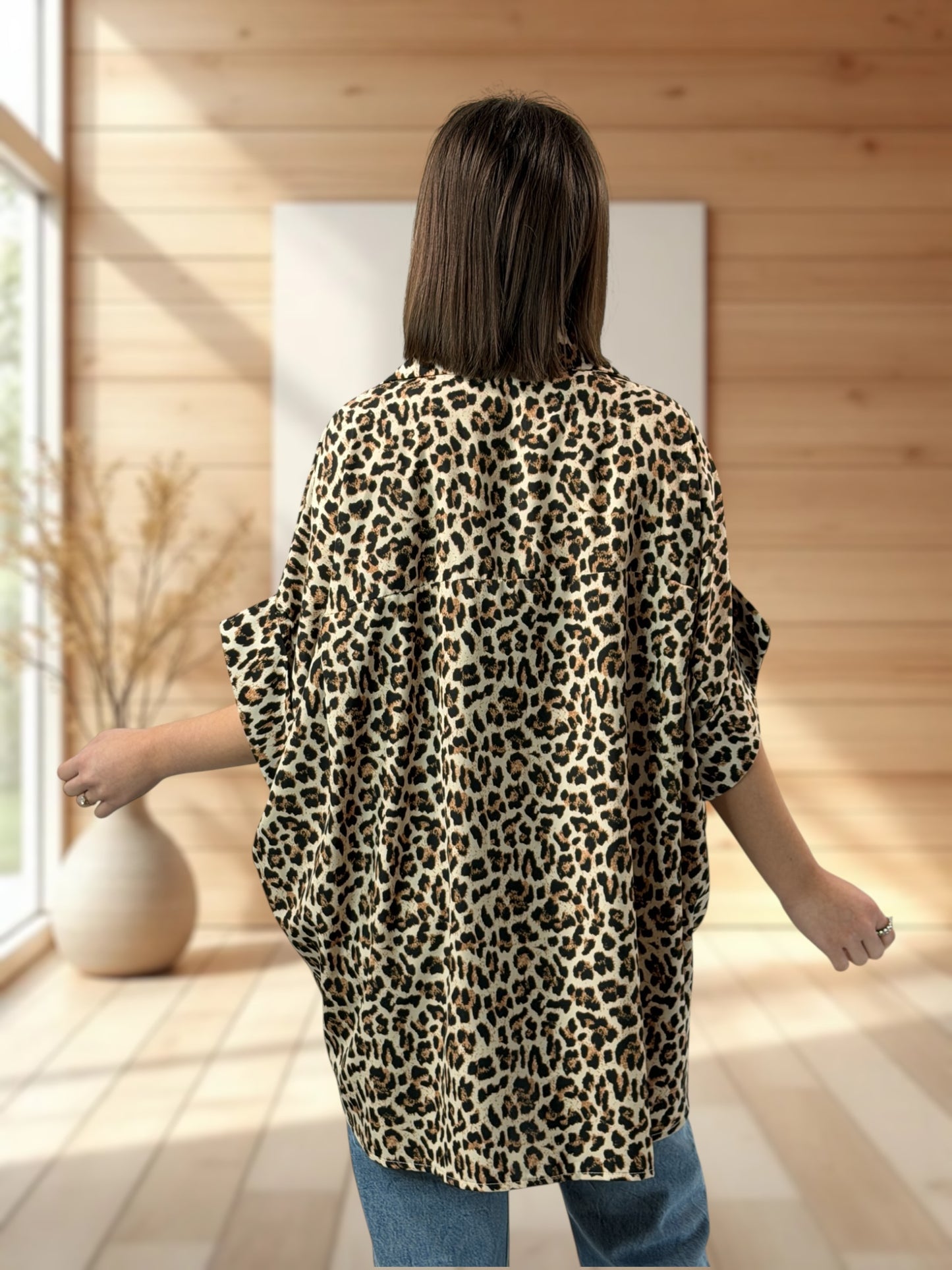 RIO - CHEMISE OVERSIZE LEOPARD JUSQU'A LA TAILLE 54/56