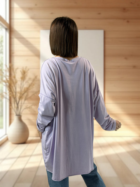 ALYSON - TEE-SHIRT OVERSIZE LILAS JUSQU'A LA TAILLE 56