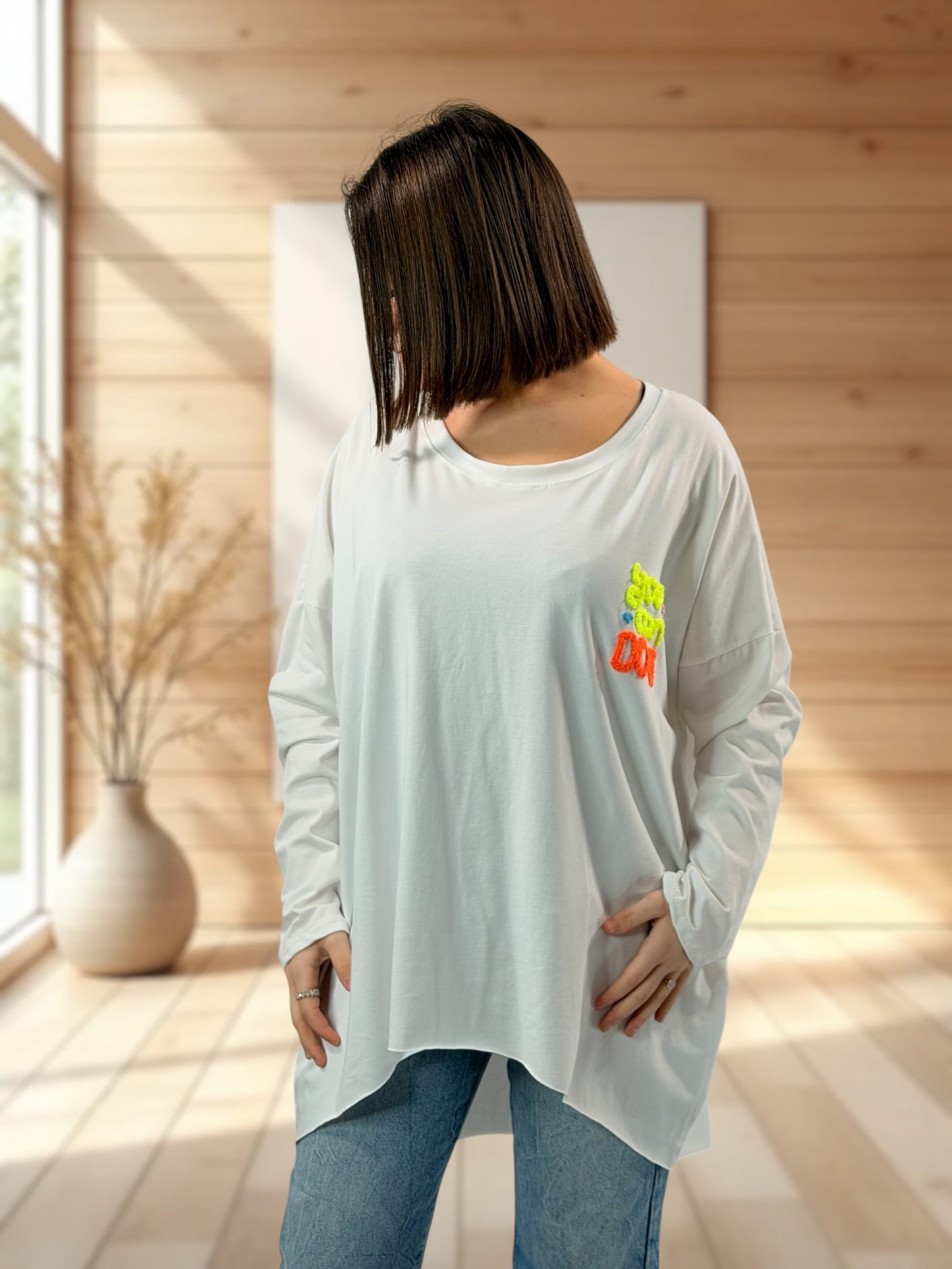 JODDY - TEE-SHIRT OVERSIZE BLANC JUSQU'A LA TAILLE 56