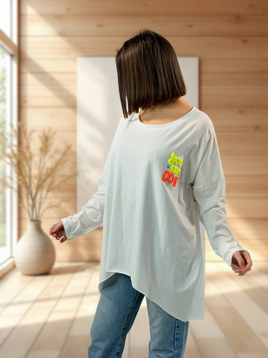 JODDY - TEE-SHIRT OVERSIZE BLANC JUSQU'A LA TAILLE 56