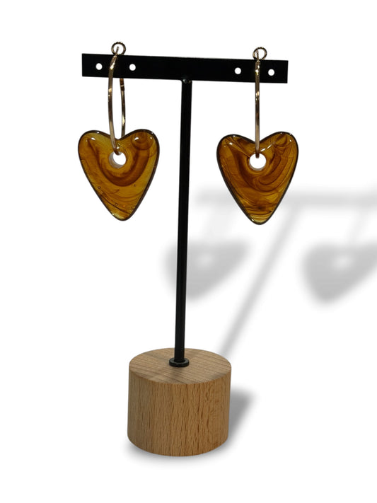 JULIA - BOUCLES D'OREILLES CREOLE AVEC COEUR