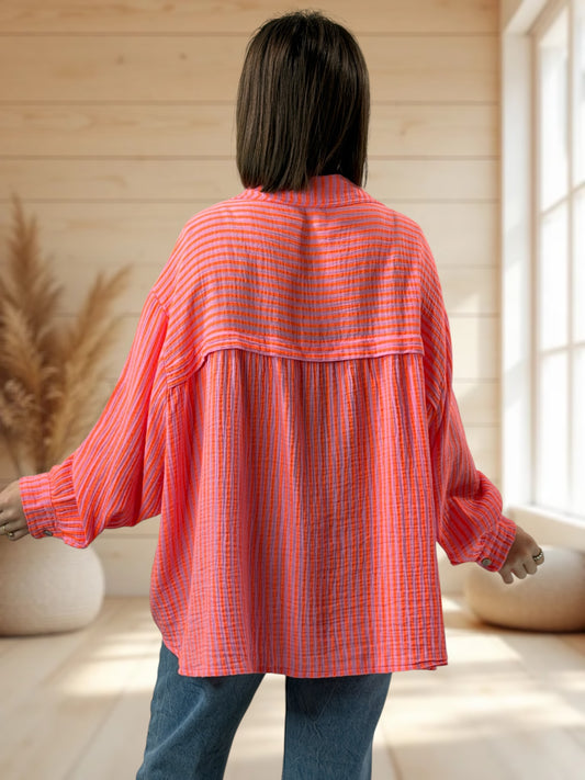 VALENTINA - BLOUSE EN GAZE DE COTON JUSQU'A LA TAILLE 50/52