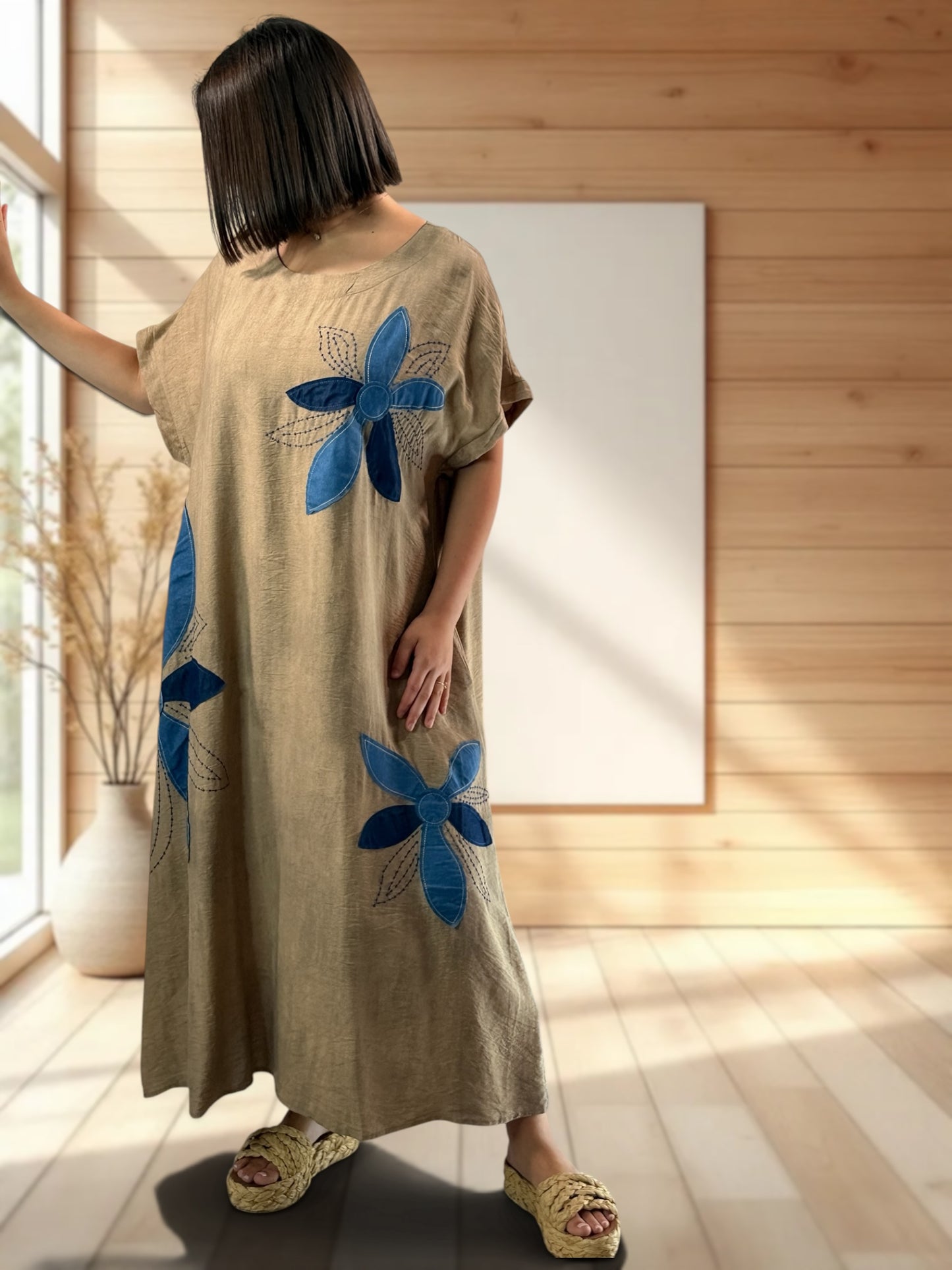 LARA - ROBE OVERSIZE MOKA JUSQU'A LA TAILLE 50