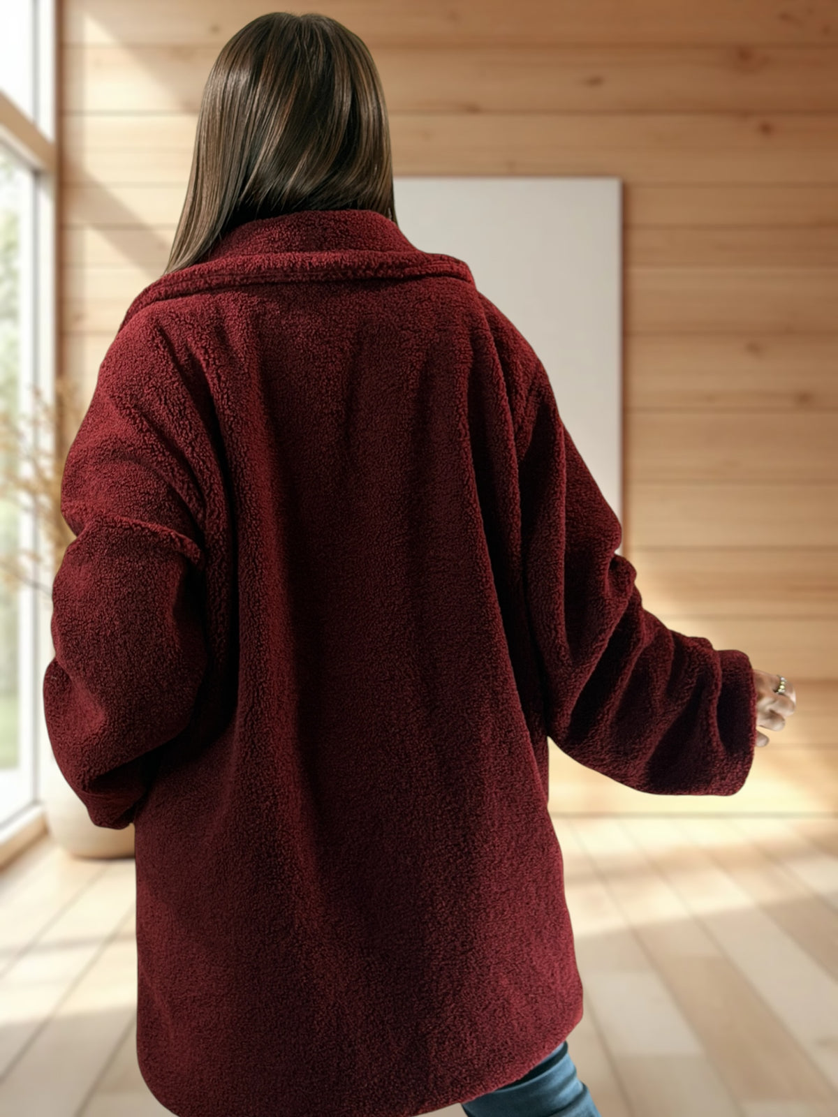 MEGEVE - VESTE BORDEAUX OVERSIZE JUSQU'A LA TAILLE 52