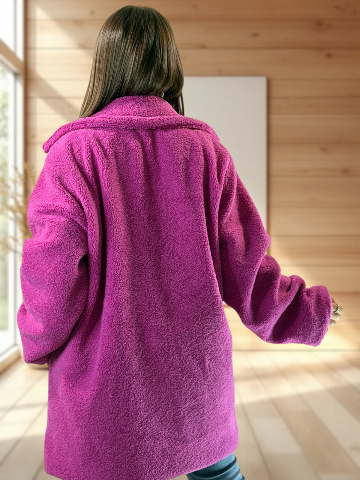 MEGEVE - VESTE FUCHSIA OVERSIZE JUSQU'A LA TAILLE 52