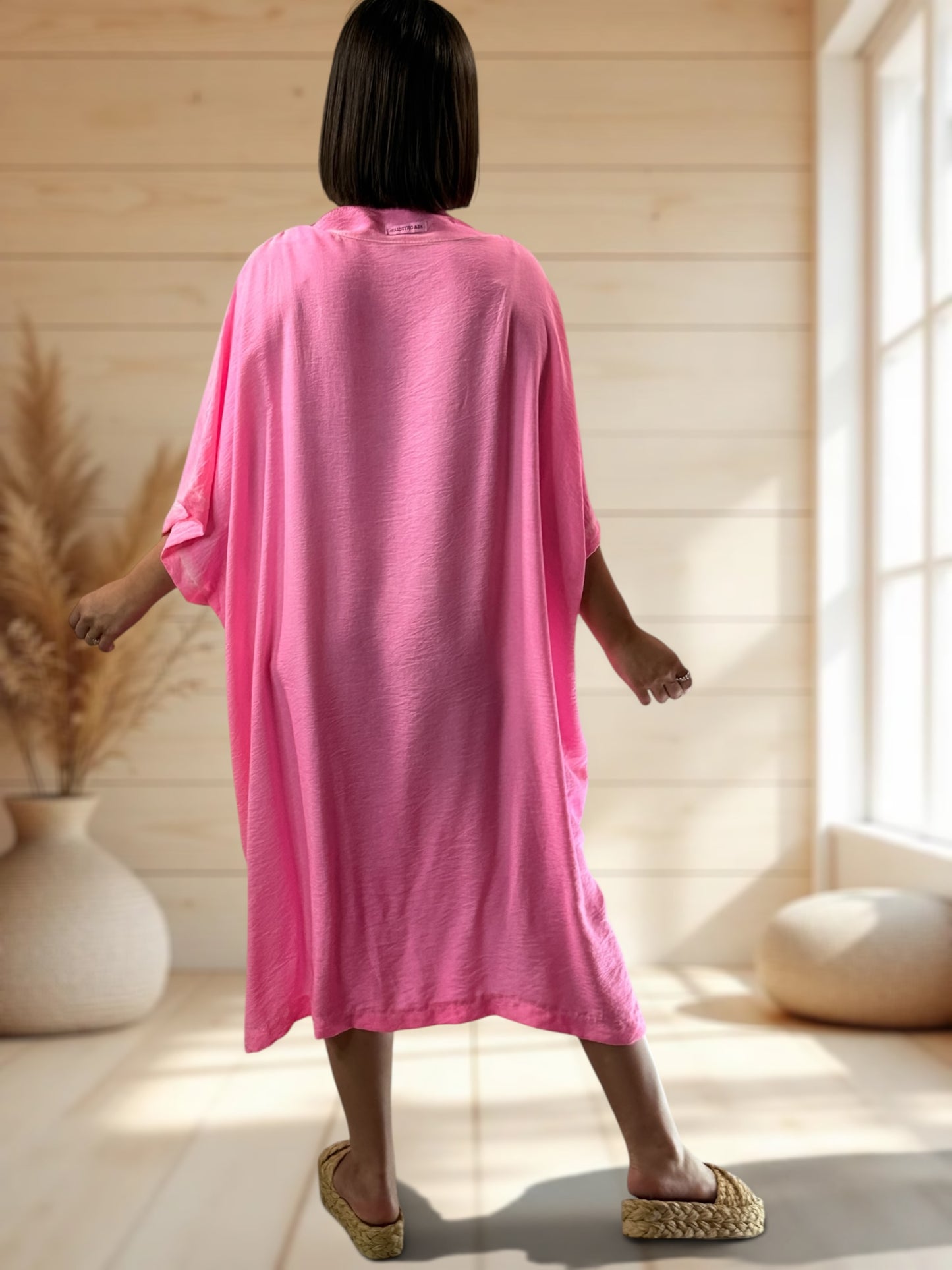 CLARICE - ROBE OVERSIZE FUCHSIA JUSQU'A LA TAILLE 54