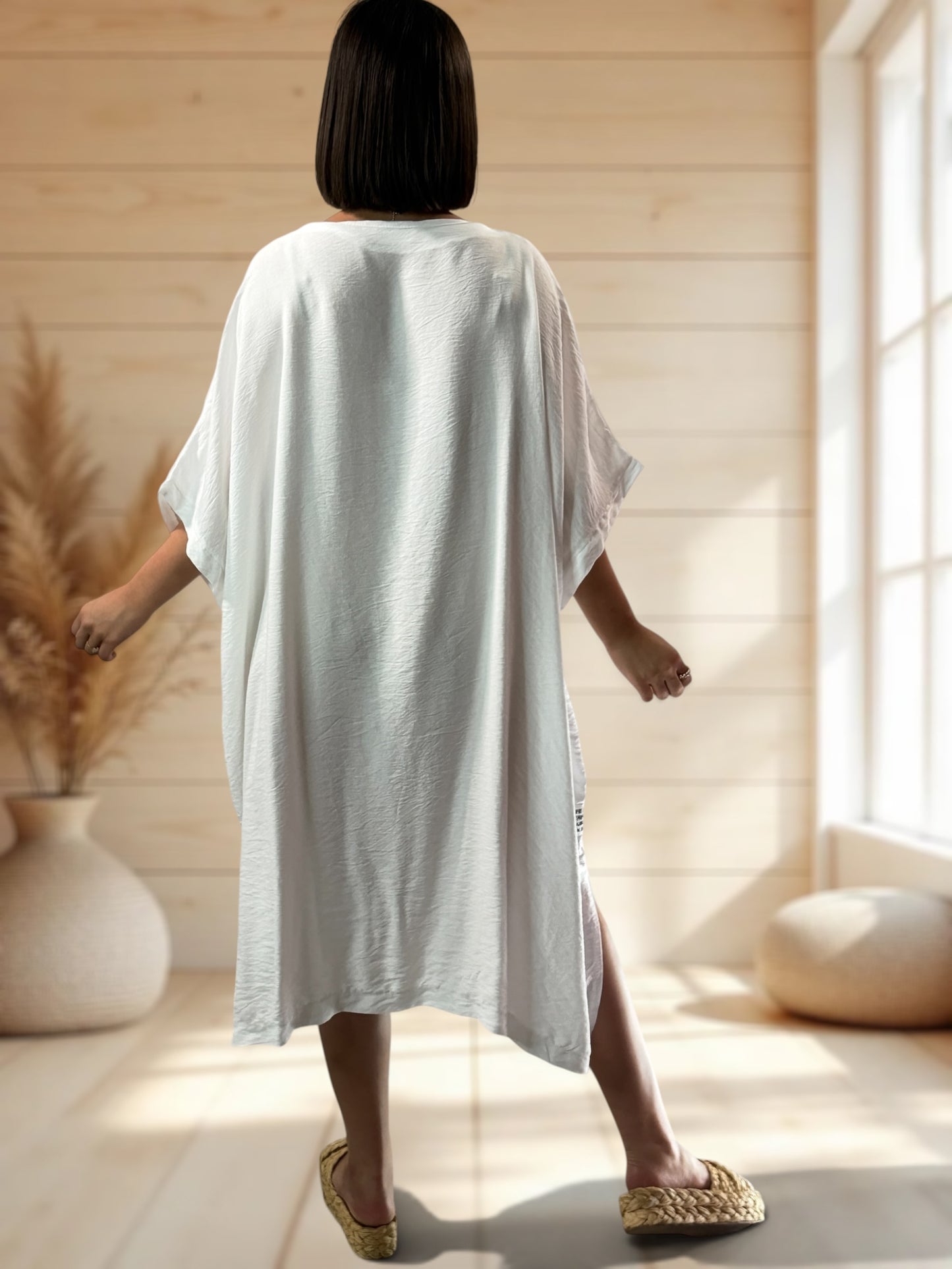 CLARICE - ROBE OVERSIZE BLANCHE JUSQU'A LA TAILLE 54