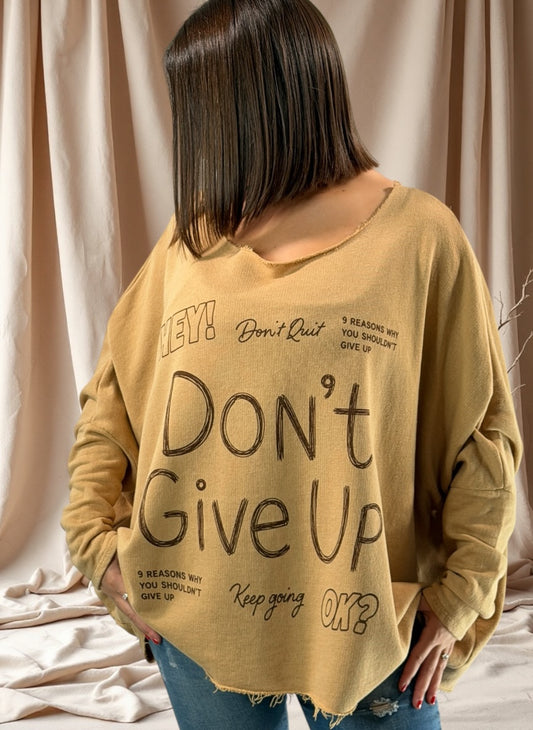 SANTIAGO - SWEAT OVERSIZE CAMEL JUSQU'A LA TAILLE 54