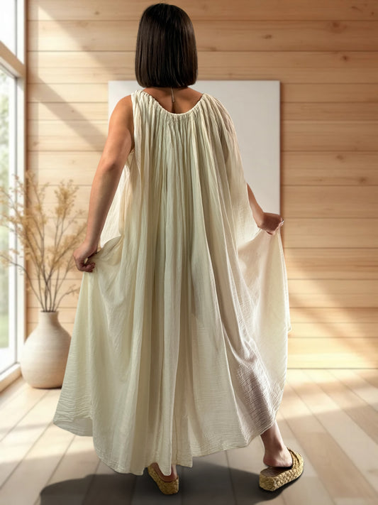 KATOUSHKA - ROBE LONGUE ECRU OVERSIZE JUSQU'A LA TAILLE 60