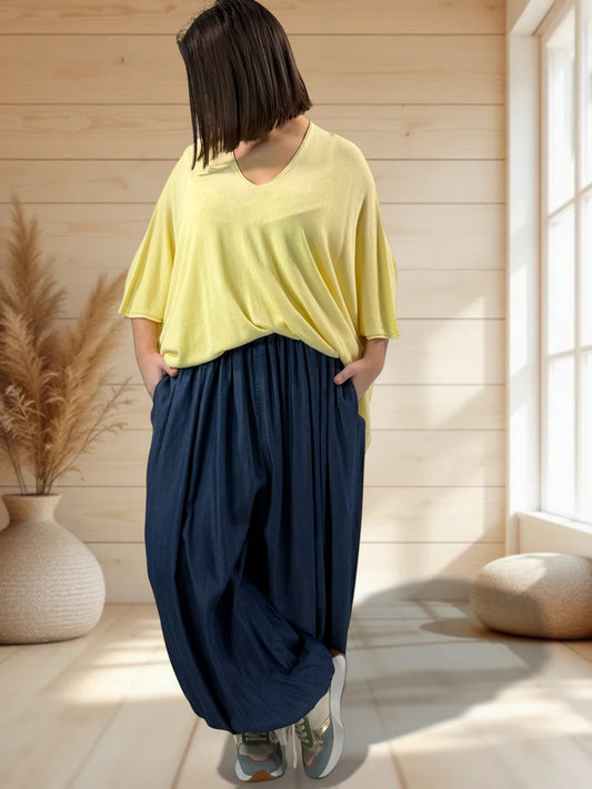 PABLO - PANTALON FLUIDE EN JEAN LYOCELL TAILLE 54/56