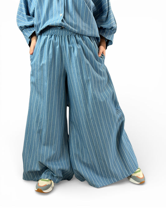 YANOU - PANTALON AMPLE A RAYURE TAILLE 46/48 A 52