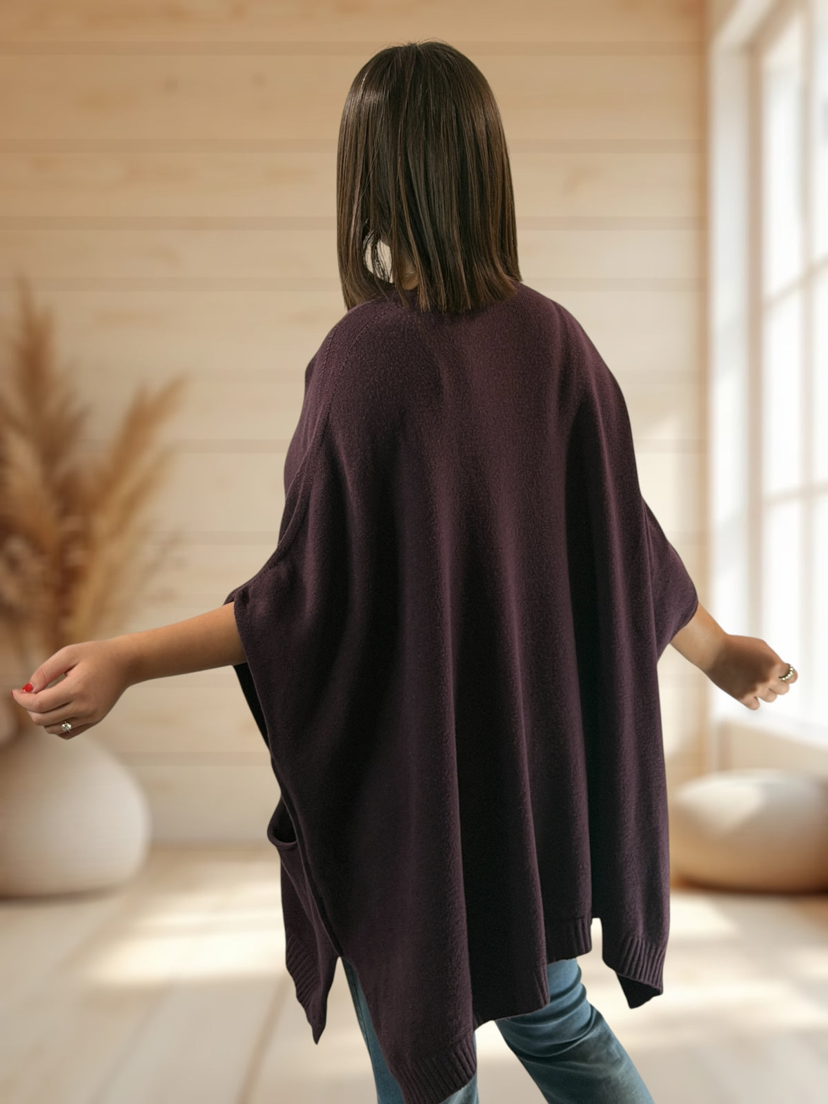 MILLO - PULL OVERSIZE RAISIN JUSQU'A LA TAILLE 60