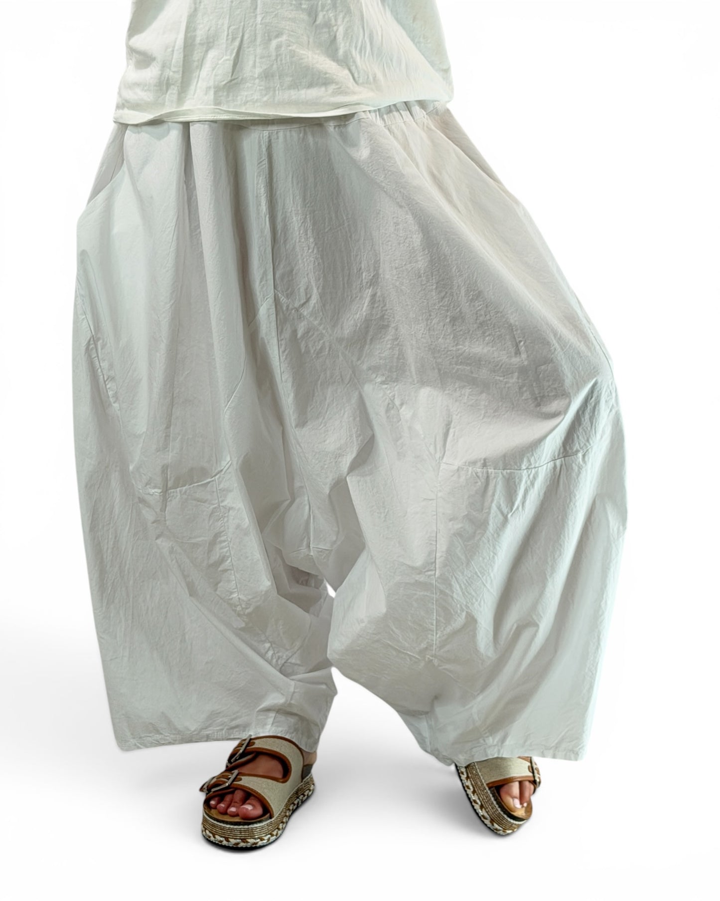 THOMAS - PANTALON SAROUEL BLANC JUSQU'A LA TAILLE 56/58