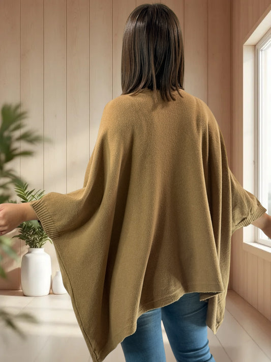 NICKO - PULL OVERSIZE CAMEL JUSQU'A LA TAILLE 60