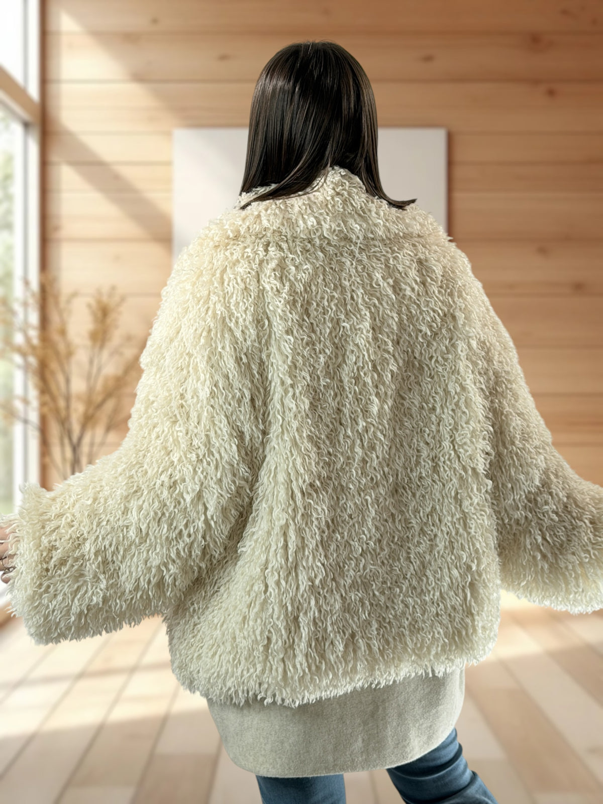 MERIBEL- VESTE OVERSIZE EN FAUSSE FOURRURE JUSQU'A LA TAILLE 52