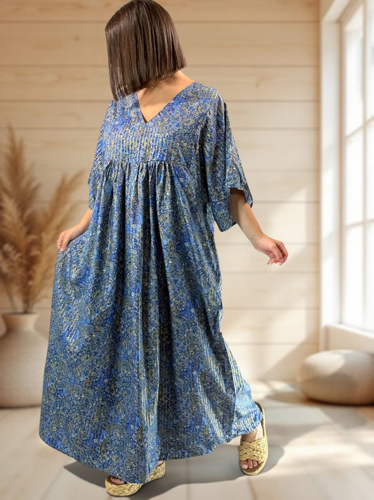 MATHILDA - ROBE LONGUE BOHEME SOIE JUSQU'A LA TAILLE 54