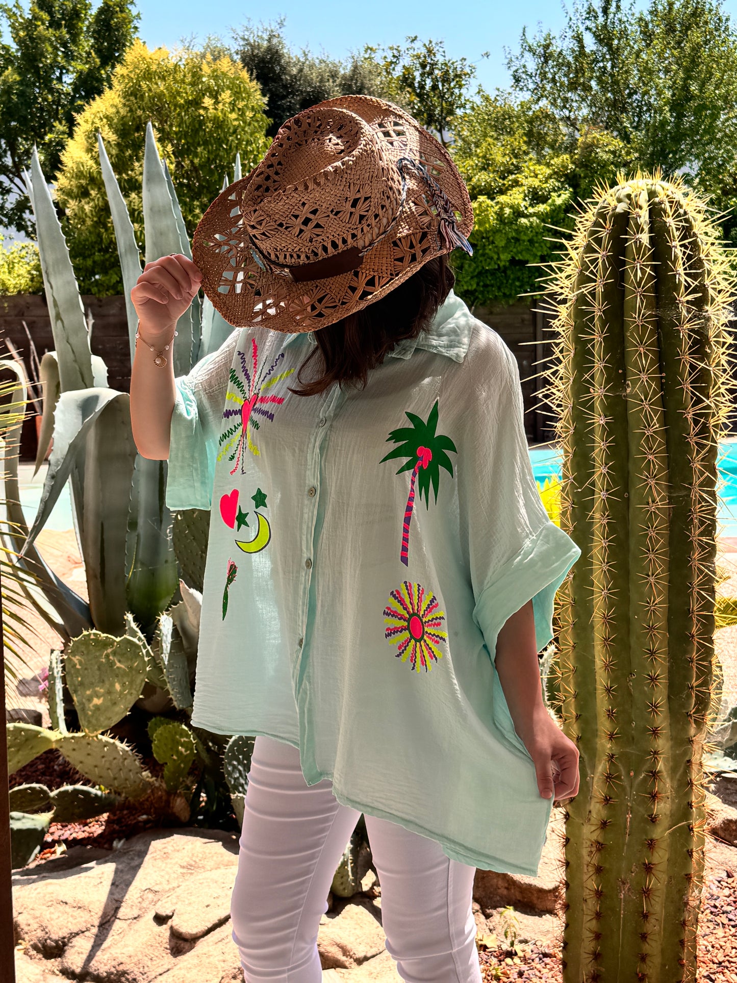 MANON - TUNIQUE OVERSIZE LAGON JUSQU'A LA TAILLE 54