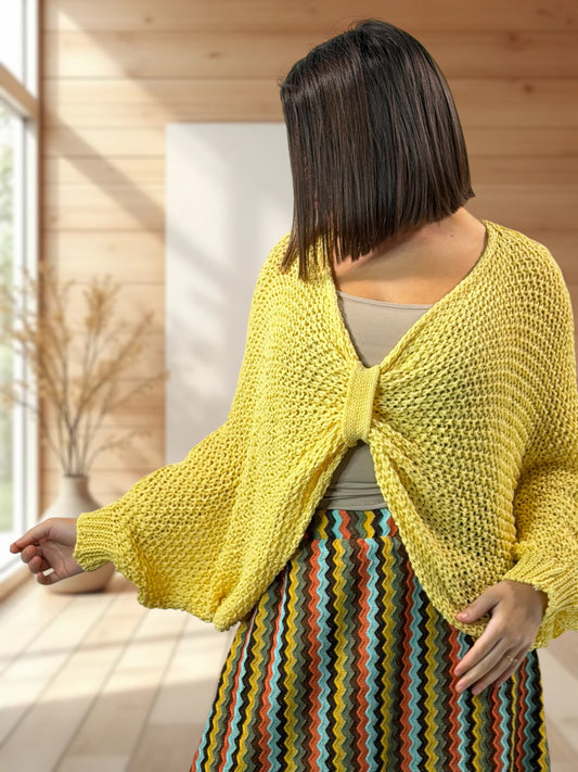 GLOSS - PULL OVERSIZE JAUNE JUSQU'A LA TAILLE 54