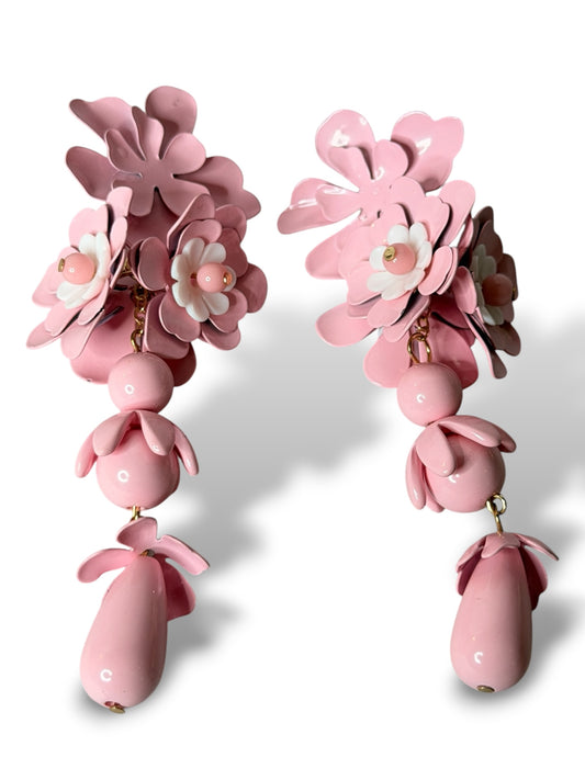 CHRISTEL - BOUCLES D'OREILLES TENDANCE ROSE